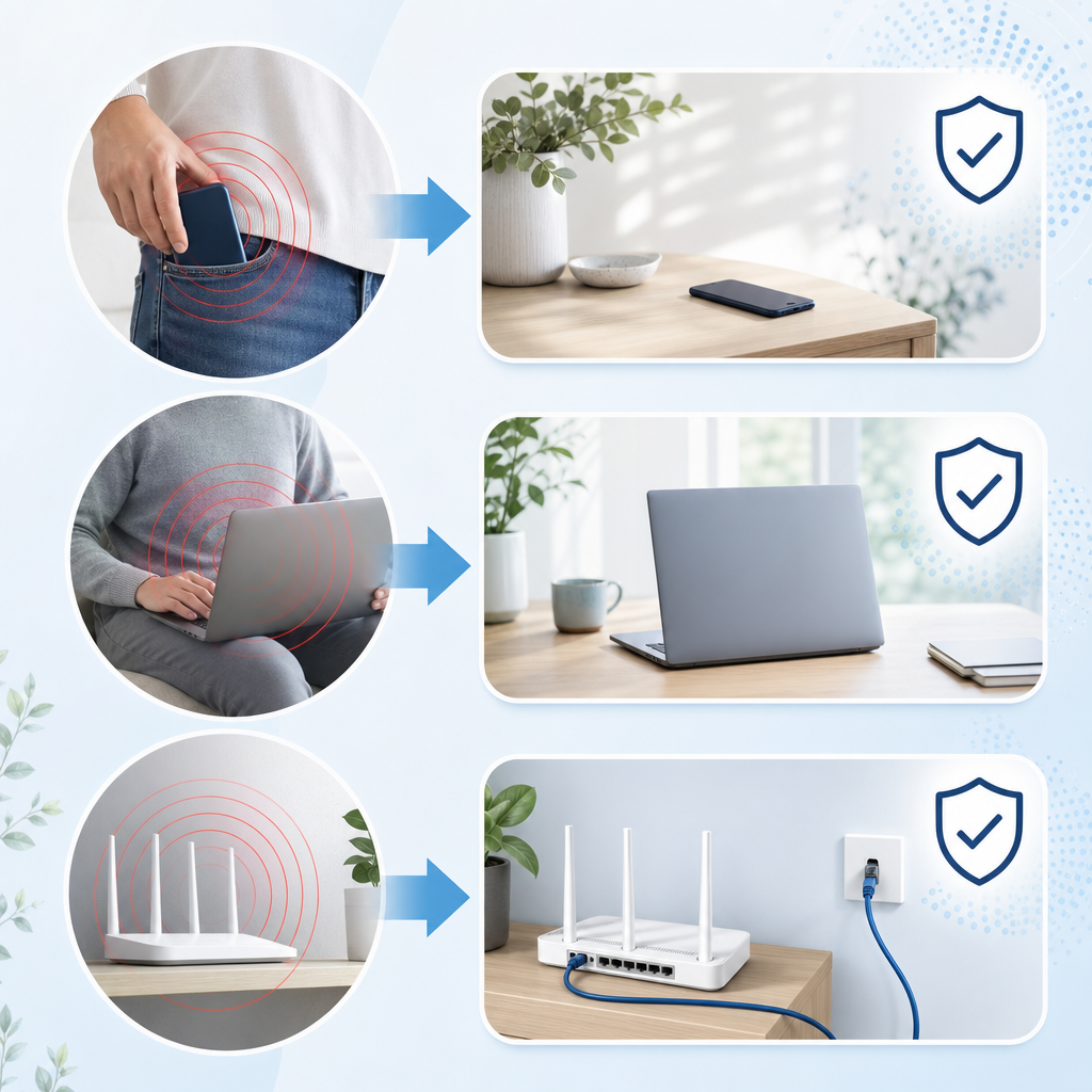 Practical steps for reducing close-range EMF exposure